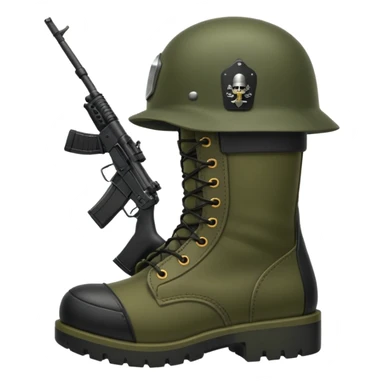 Military boots helmet rifle  sticker