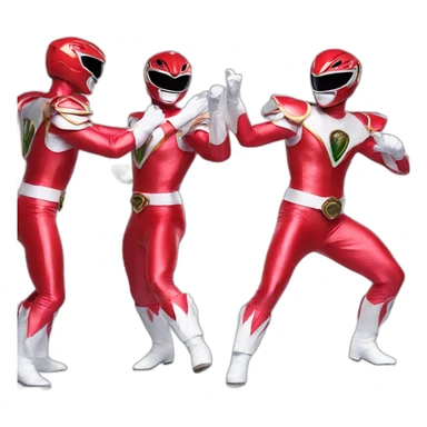 Hyperrealist Power rangers dancing sticker
