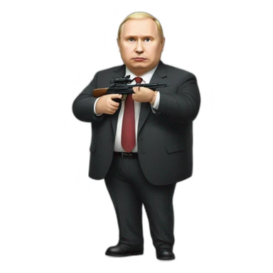 Vladimir Poutine morbidly obese Shooting nobody full body sticker