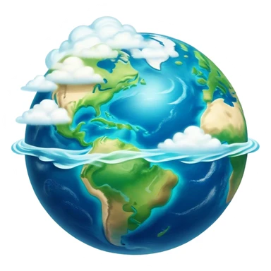 Cinematic Realistic Earth Emoji, depicted with vibrant blue oceans, clouds, and lush green continents rendered in exquisite detail, high shine, and a soft radiant glow that captures the dynamic, life-sustaining beauty of our home planet. sticker