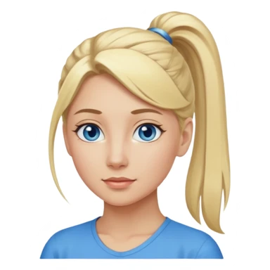 blonde WOMAN pony tail sticker