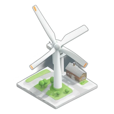 wind turbine，isometric view sticker