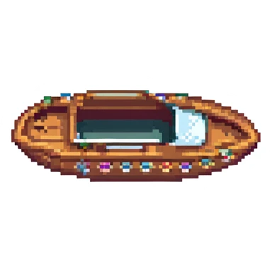 glass boat, top-down view sticker