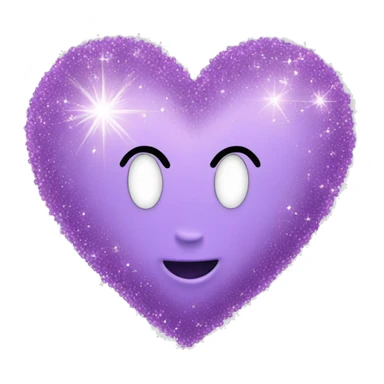 Lilac heart with sparkles sticker