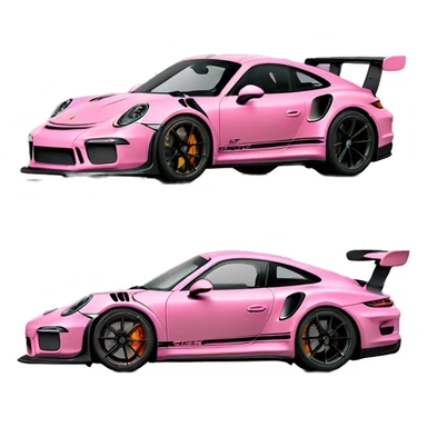 Porche 911 GT3rs pink sticker