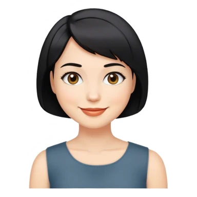 Woman smiling, with black short hair, bob hairstyle sticker