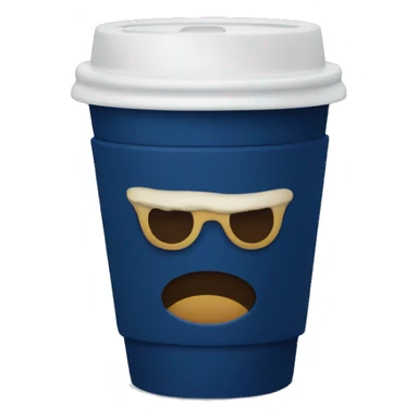navy blue coffee cup sticker