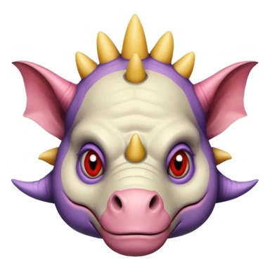 sad triceratops clown sticker