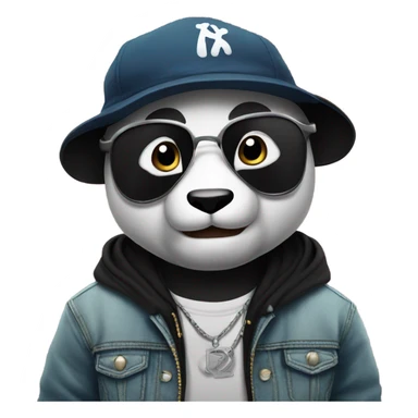 Rapping panda bear sticker