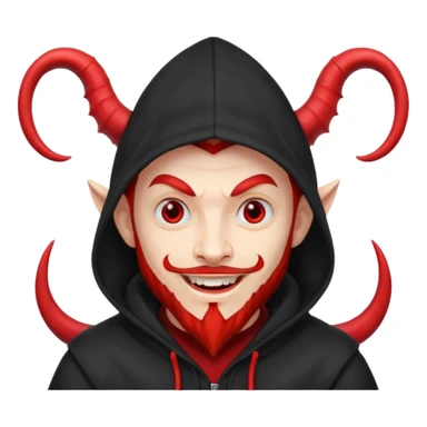 devil with hoodie and hat sticker