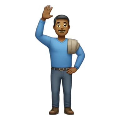 man lifting his hand sticker