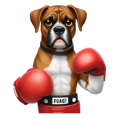 Boxer dog with box gloves sticker