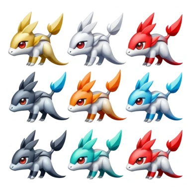 Shiny Colorful Meloetta-Latias-Koraidon-Peppercat-Wargreymon-Protogen-Fakémon-fusion-hybrid-creature sticker