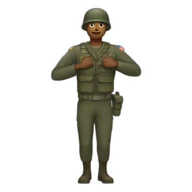 Soldier salutating sticker