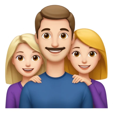 Man and two women in love sticker