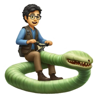 Nerd riding dune sand worm sticker