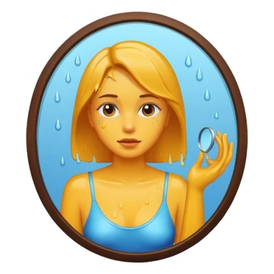 Women before shower sticker