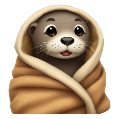 Otter in a blanket sticker