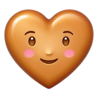 Caramel colored heart shaped emoji sticker