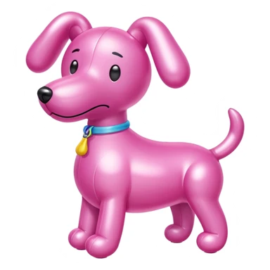 Pink balloon animal dog sticker