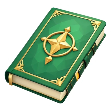 fantasy magic green book low poly sticker