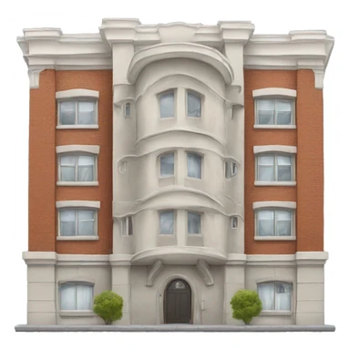 Apartment building with architectural details sticker
