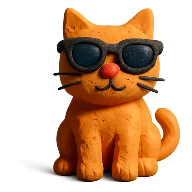 claymation style cat wearing sunglasses sticker