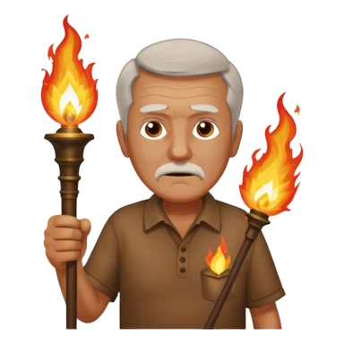 brown shirt old man The torchbearer sticker