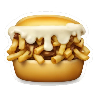 Emoji de poutine qui mange une poutine sticker
