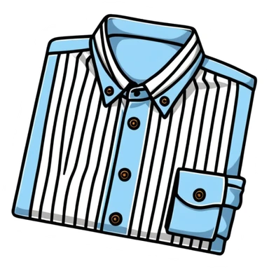 light blue and white vertically striped button down shirt, isolated sticker