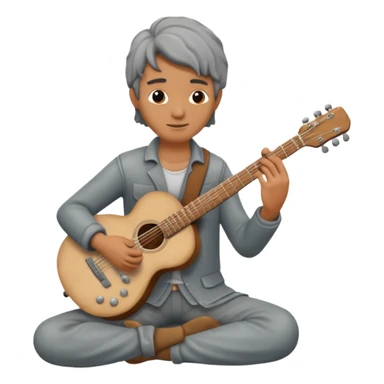 gray statue guitarist sticker