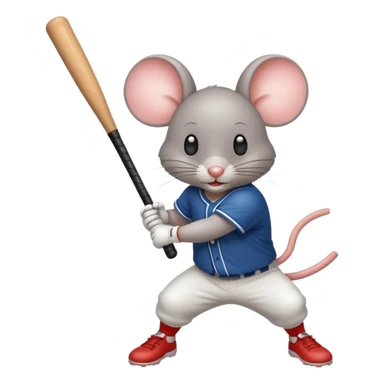 A mouse hitting a homerun. sticker
