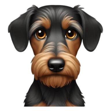 A wire-haired daschaund dog black and brown sticker