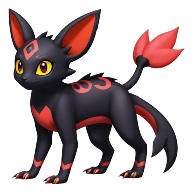 Salandit-Umbreon-Litten-Noibat-Fakémon-hybrid-creature (full body)  sticker