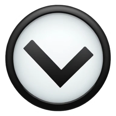 Black circle with a check mark on it sticker