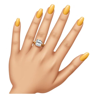 woman's hand with manicured nails and engagement ring, emoji style sticker