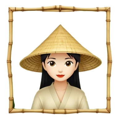 ​Cinematic Realistic Traditional Vietnamese Nón Lá, depicted as a delicately crafted conical hat made of bamboo and palm leaves with subtle texture and natural wear, set against a serene rural backdrop bathed in warm, soft sunlight, evoking authentic cultural heritage, sticker