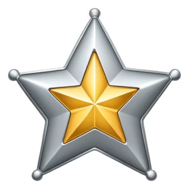 sheriff's star badge silver modern style shiny no text sticker