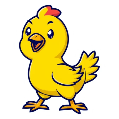 shouting yellow chicken with a funny expression sticker