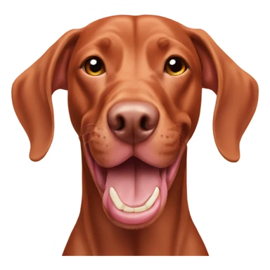 Pink nosed Vizsla showing teeth  sticker