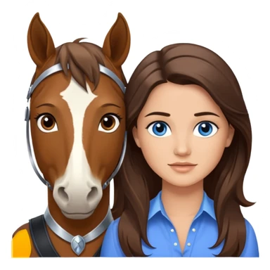 Blue eyed trevor donovan with brown eyed danica mckellan and a brown horse sticker