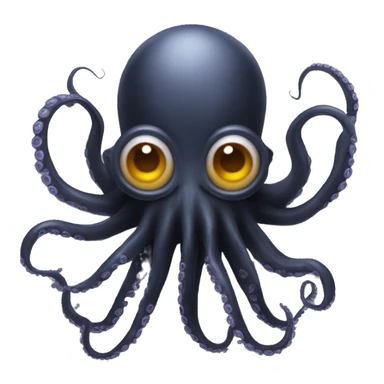 Black Alien Octopus with a man sticker