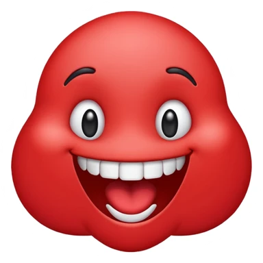 Make the siley emoji to be red and drooly. Make it look realistic sticker
