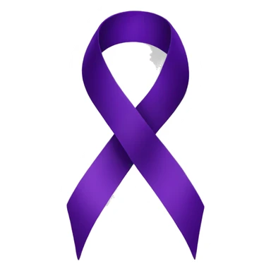 Single purple ribbon on transparent background sticker