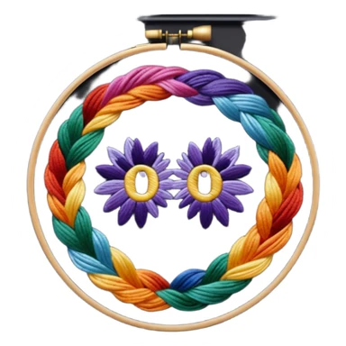 Framed embroidery sticker