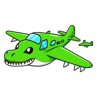 Crocodile bomber plane with sharp teeth sticker