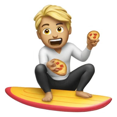 surfer eating piz sticker