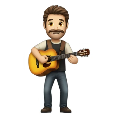 homme espagnol avec guitare électrique sticker