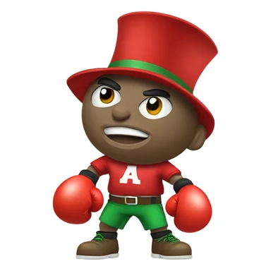 Brutus the buckeye boxing a leprechaun  sticker