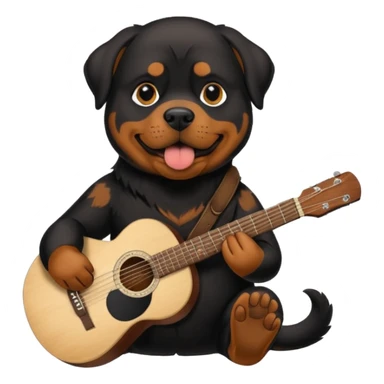 Rottweiler smoking weed and playing guitar  sticker